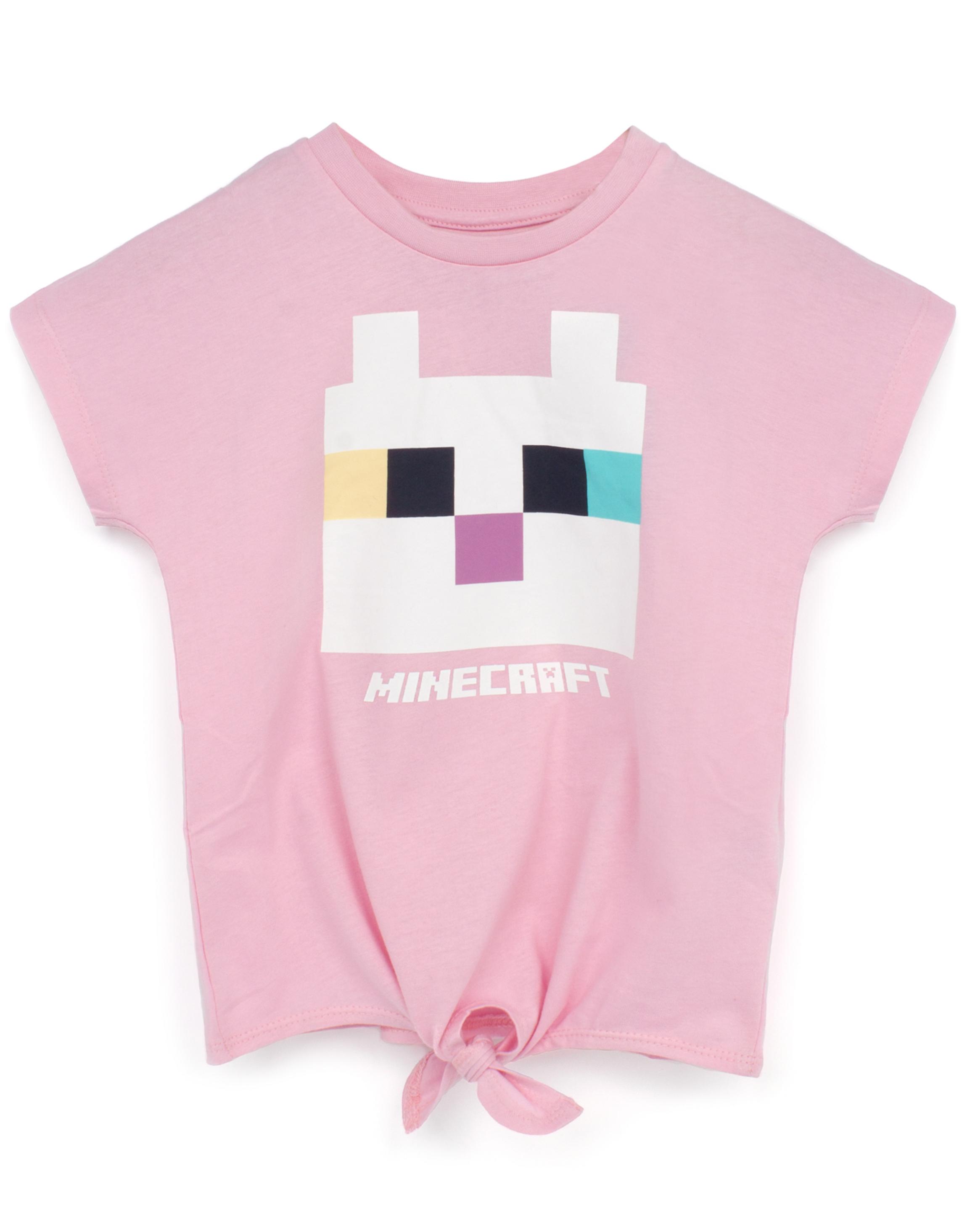 Minecraft Girls Pink Short Sleeved T-Shirt